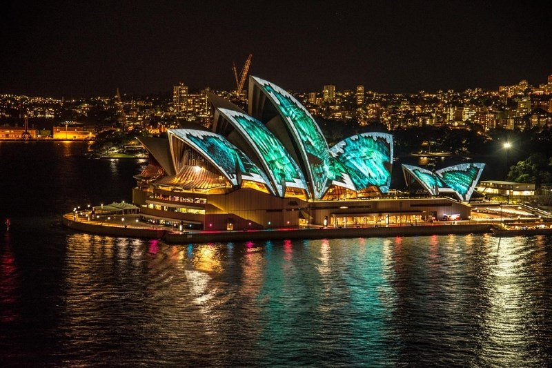 Vivid Lightshow at Sydney Opera House Sydney Australia