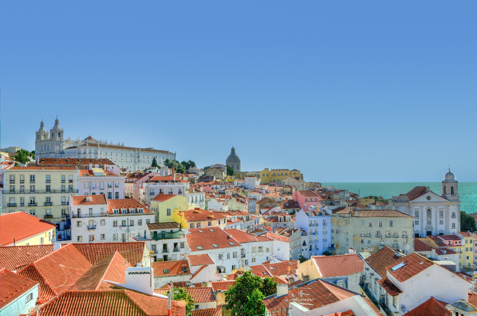 view of Alfama old town in Portugal