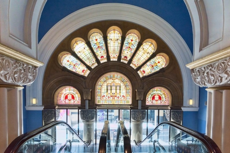 Beautiful Stained Glass Windows in the Queen Victoria Building Sydney City