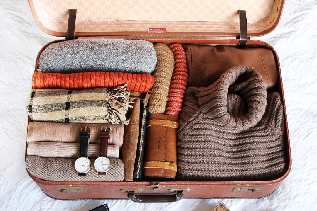 neatly packed suitcase