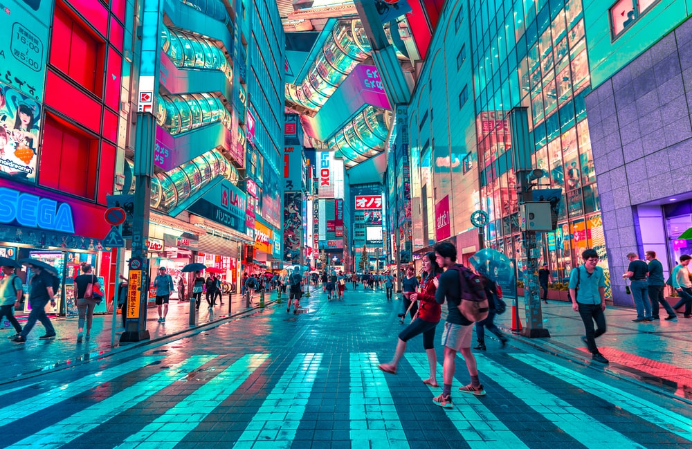 tokyo buildings at night