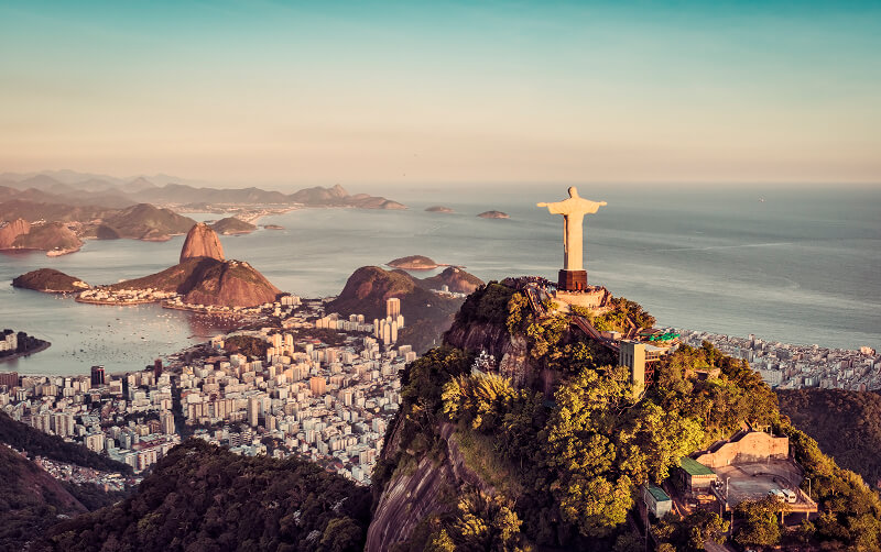 view of christ the redeemer statue in Brazil