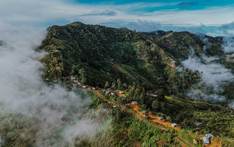 mist over mountains in Papua New Guinea