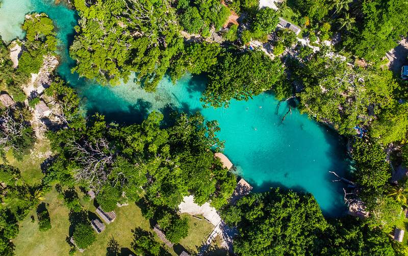 aerial view of tropical waters in Vanuatu